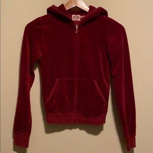 Juicy Couture velour track jacket, deep red